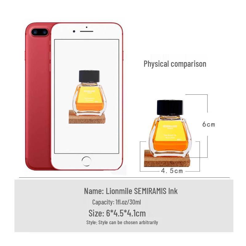 Semiramis Imported Fountain Pen Ink, 30ml - France Lionmel, Colored & Non-Carbon