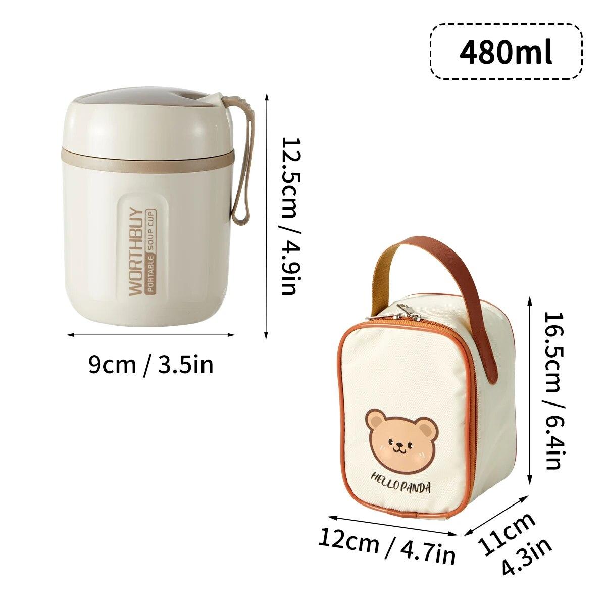 

WORTHBUY термобокс для обеда, сейф для микроволновой печи, контейнер для еды из нержавеющей стали 18/8 для детей и взрослых, герметичный контейнер для обеда, банка для еды 480ml