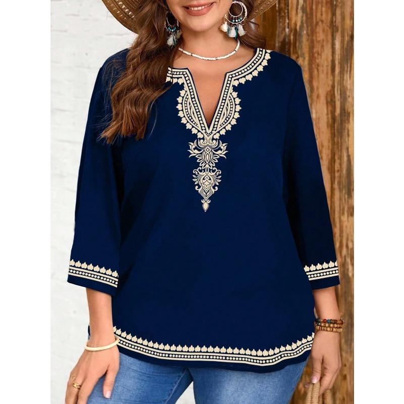 QICED Women's Fashion Casual Long Sleeve V-Neck Blouses & Shirts