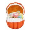 Pumpkin Storage Box Resin Decorative Candy Bowl with Hinged Lid Halloween Desktop Decor Box for Holding Snacks Candy Nuts