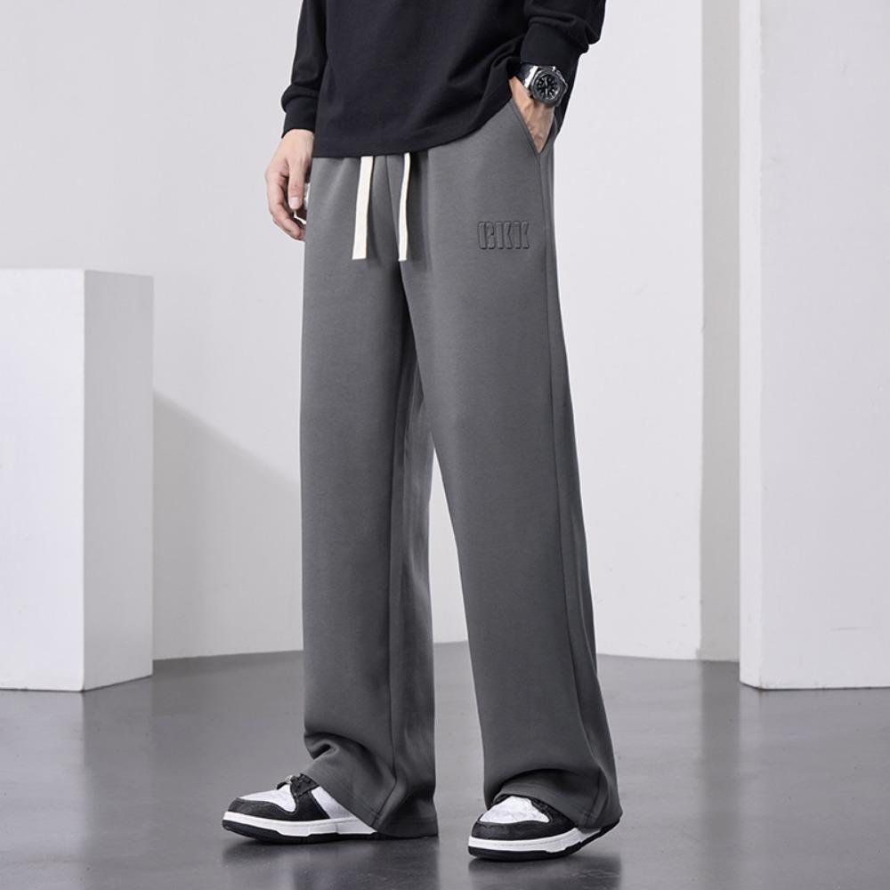 Herren Gerade Jogginghose Weiter Bein Baumwolle Trainingshose Kordelzug Buchstabe Sport Baggy Hose Lässige Lange Hosen Große Größe 8XL