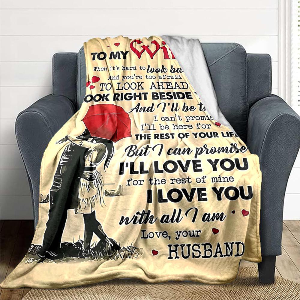 1pc Love Blanket, Lightweight Flannel Throw Blanket For Sofa, Bed, Travel142