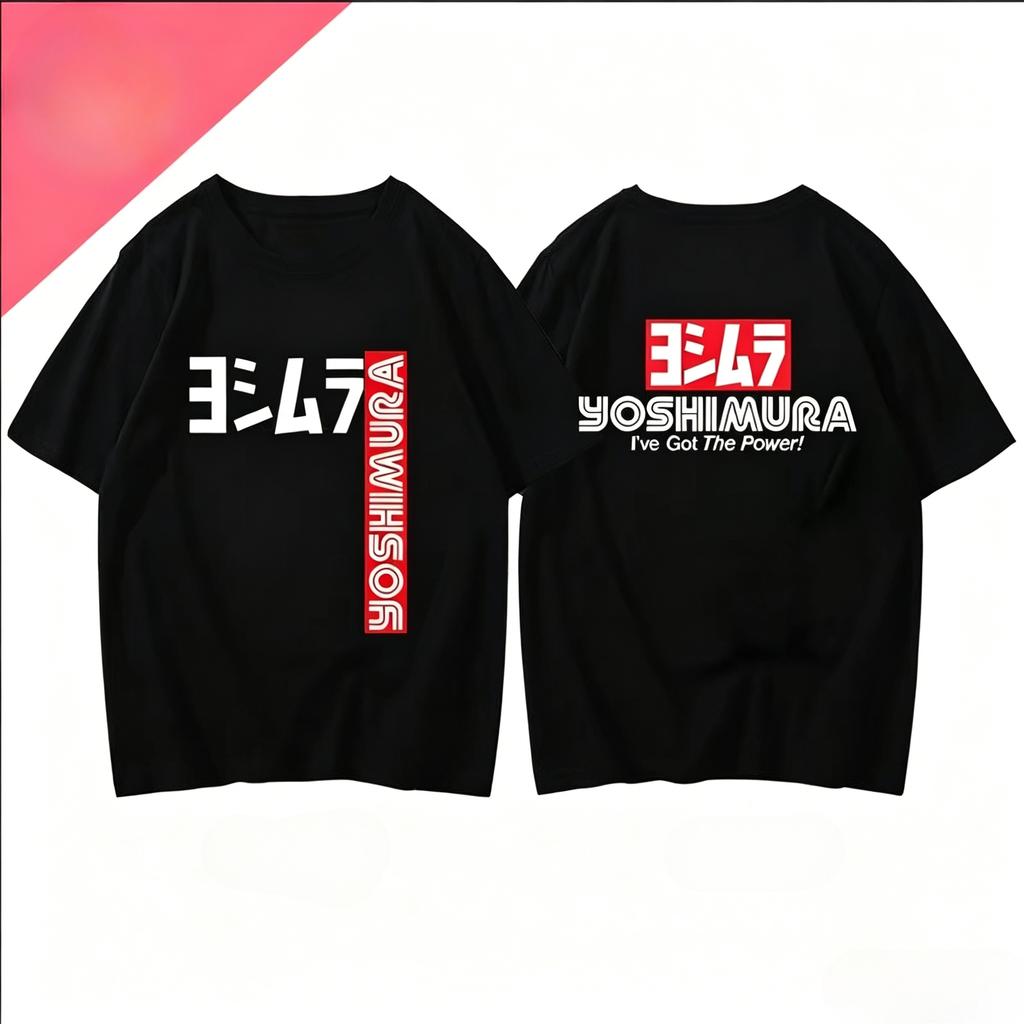 Summer Men's T-shirt with Japanese Motorcycle Exhaust Pipe. Classic Style Fashionable and Fun. Universal T-shirt for Sports Wear