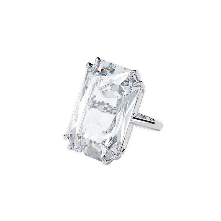 Swarovski Mesmera Cocktail Oversized  Crystal Personality Rhodium Plated Ring Women rings 5600858 Box (Random Color),52