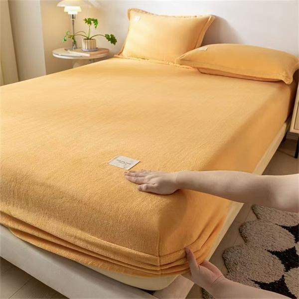High-quality Soft Velvet Fitted Sheet with Elastic Bands Non Slip Adjustable Mattress Covers for Single Double King Queen Bed 160x200cm