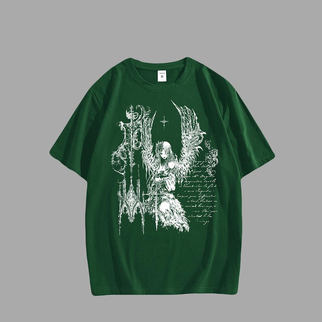 T-shirt da uomo grafica oversize a maniche corte Y2K Vintage Streetwear T-shirt Gothic Vestibilità estiva