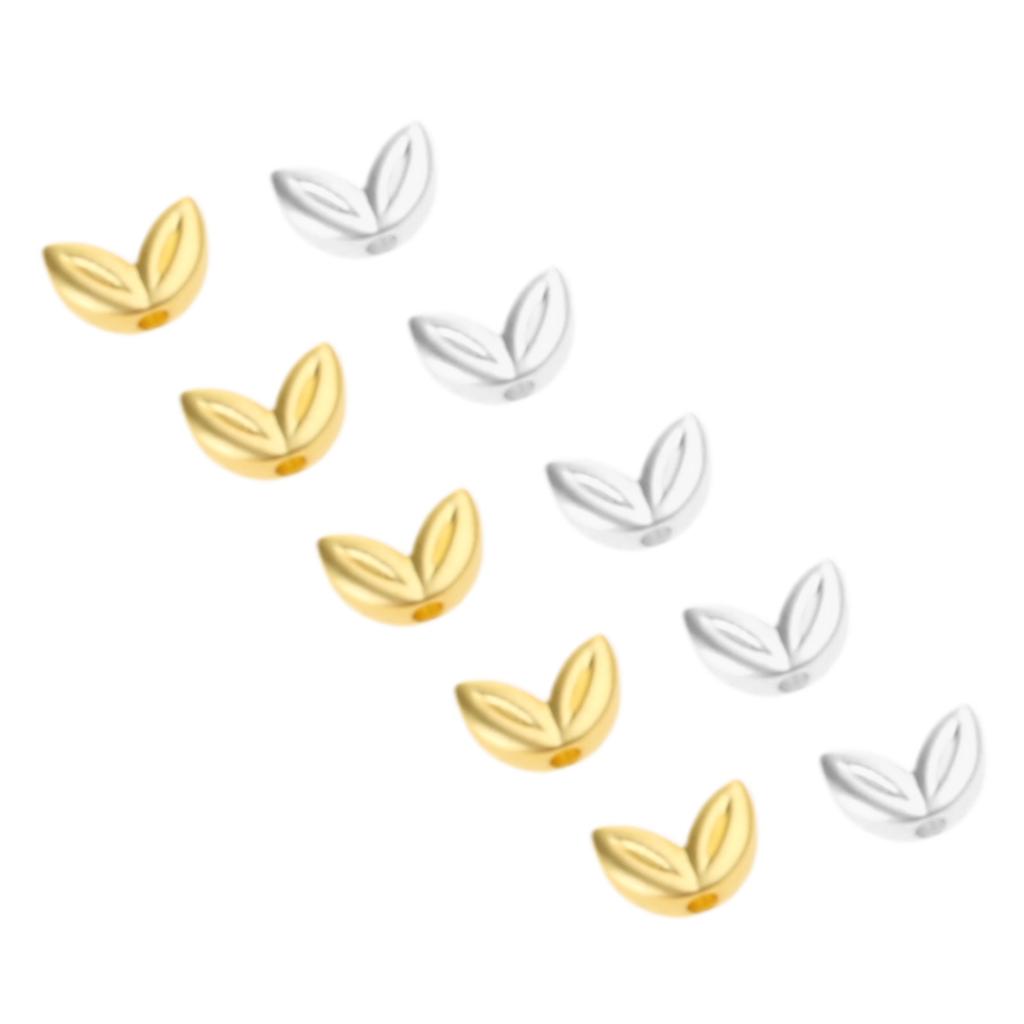 20 Stück Abstandsperlen mit Doppelloch für die Schmuckherstellung, einfach zu verwendende Perlen in Malzform, Trenner für Halsketten und Ohrringe.