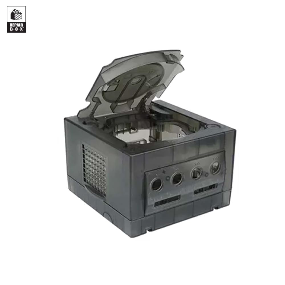 Hyperkin RepairBox Custom Color Smoke Gray for GameCube Replacement Outer Case Retro Game Console Customization Repair Full Set with Screws and Parts