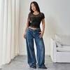 Damen Sommer Einfarbig Slim Sexy Spitze Patchwork Top