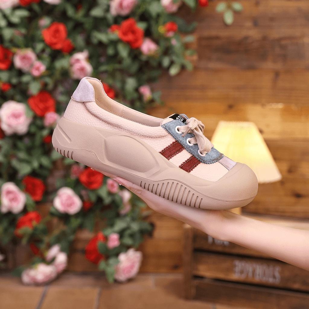 Old Handmade height increase 4cm 2025 summer lace-up retro casual little white shoes platform soft leather versatile single shoes women