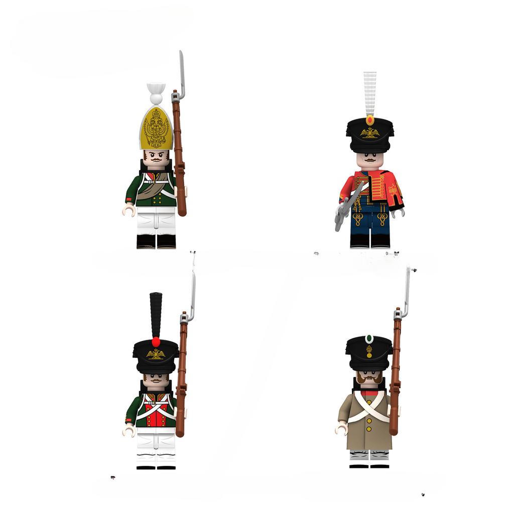 Napoleonic Wars Military Soldiers Building Blocks WW2 Mini Action Figures French British Fusilier Rifles Weapons Toys For Kids
