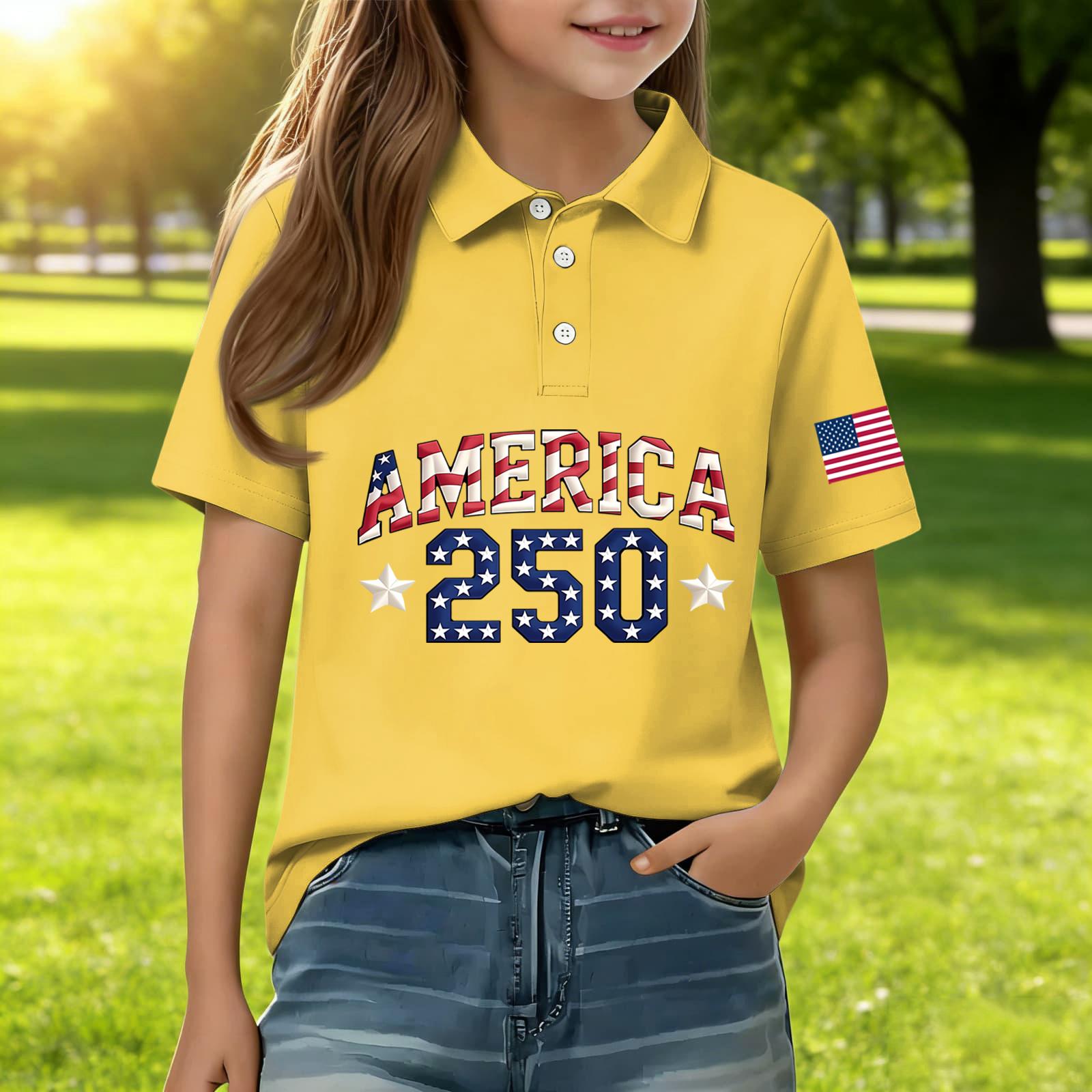 

Children s Daily Casual Short-sleeved Print Tops T-shirts Shirts 160 жовтий