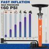WEST BIKING Bicycle Air Pump With Gauge 160PSI High Pressure Tire Inflator Schrader Presta Cycling Pump MTB Road Bike Floor Pump
