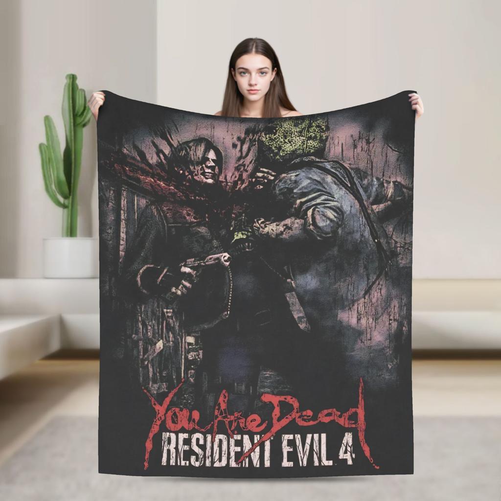 Leon Kennedy Resident Evil Warm Soft Blanket Picnic Plush Bedding Throws Fashion Outdoor Flannel Bedspread Sofa Bed Cover