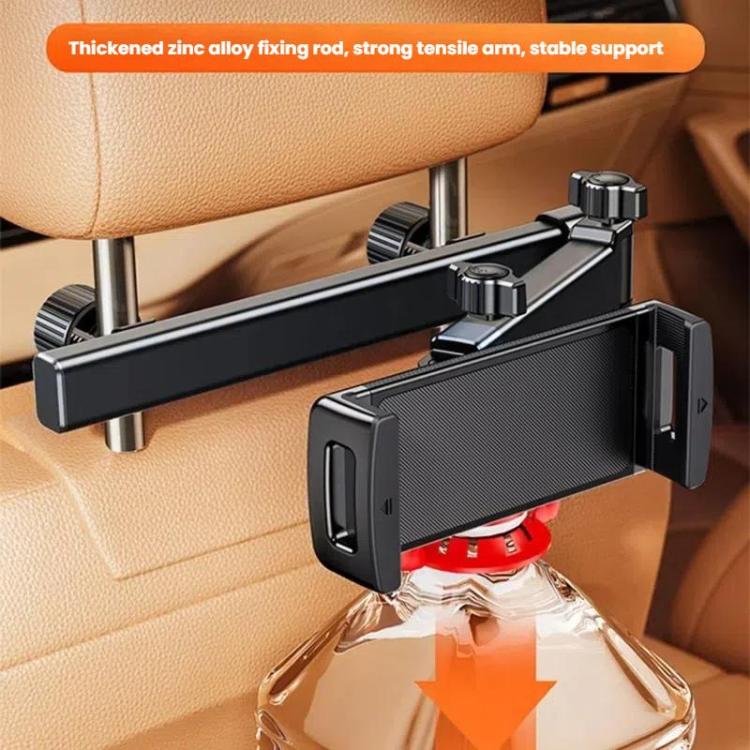 Telescopic Car Rear Pillow Phone Tablet Holder 2-Section Folding Headrest Bracket