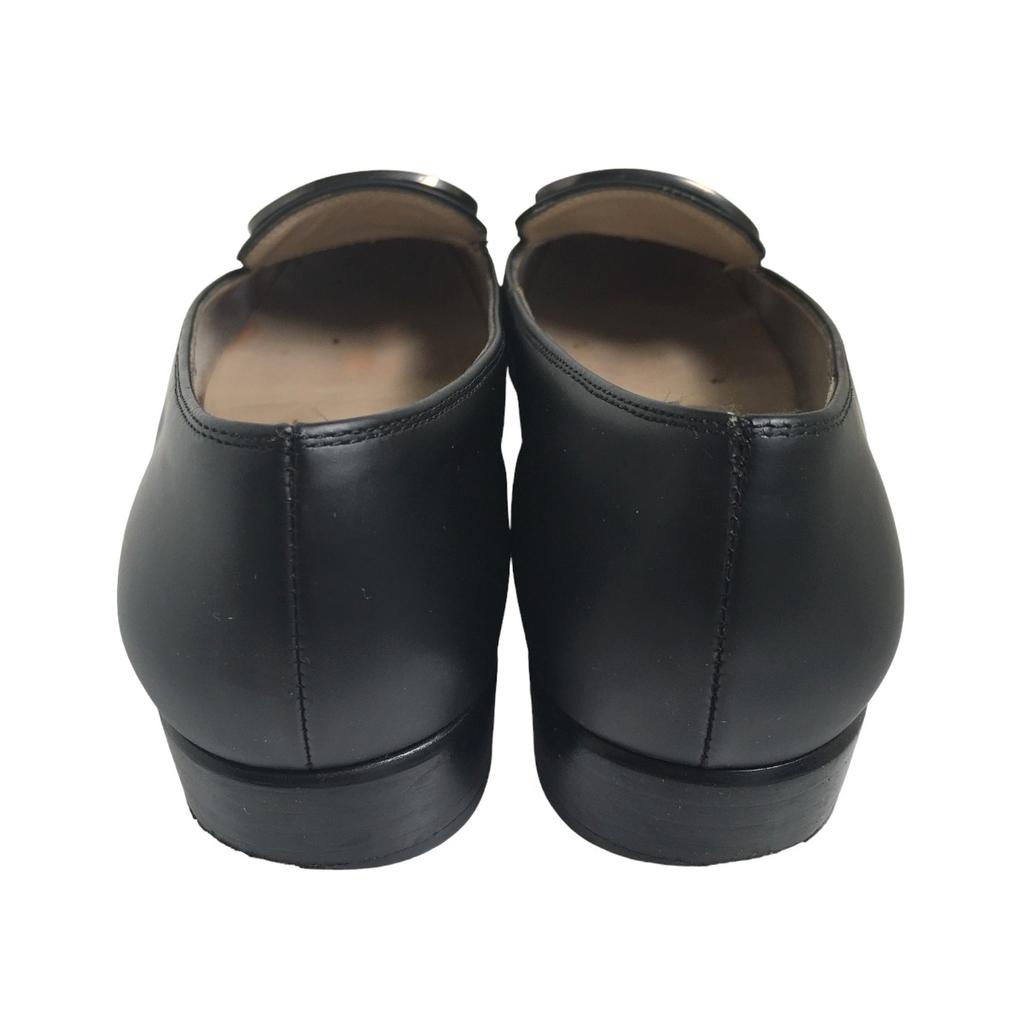 Salvatore Ferragamo Low Heel Square Toe Pumps 5C Calfskin Black Women Used