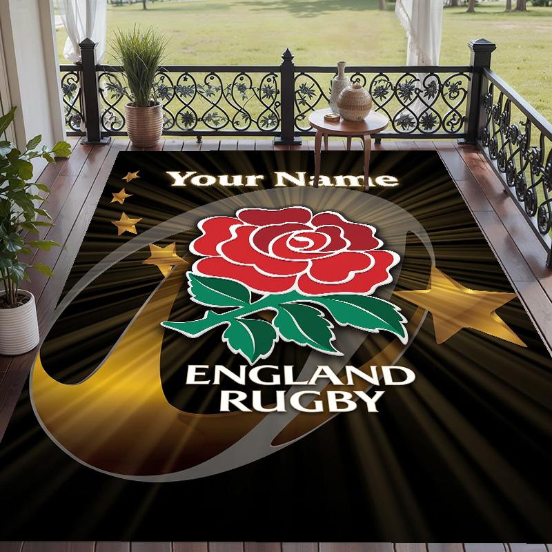 Custom Text Printed Rug England Rugby Non Slip Floor Carpet For Home Room Decor