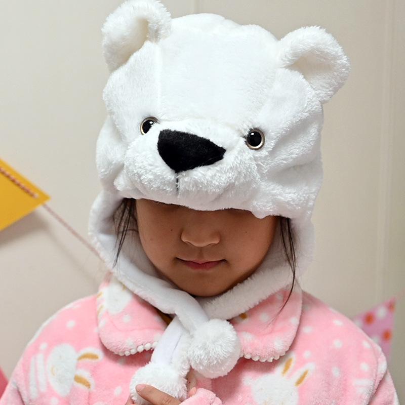 Adorable Polar Bear & Panda Plush Hat for Kids and Adults