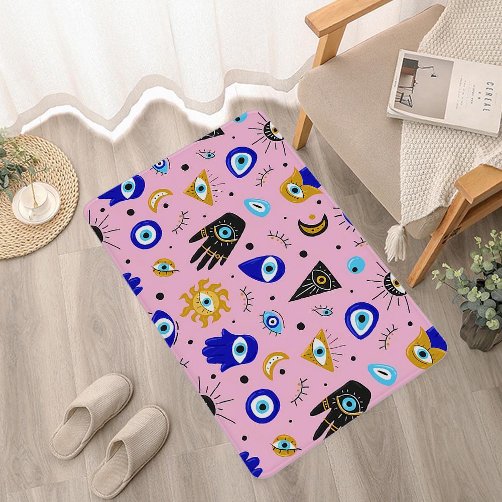 Evil Eyes Printed Entrance Door Mat Kids Room Bedroom Decoration Balcony Anti-Slip Doormat Living Room Modern Home Decor