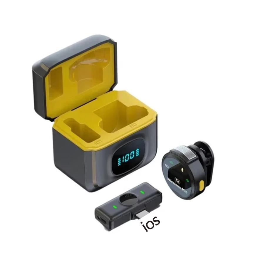 Wireless Lavalier Lapel Microphone for iPhone Type-C Vlog Mic Live Streaming Voice Recording Interview with Magnetic Clip