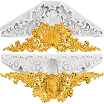 Baroque Relief Flower Lace Silicone Molds Baroque Avatar Head Fondant Mold Cake Decorating Tools Cupcake Topper Candy Chocolate Gumpaste Mold