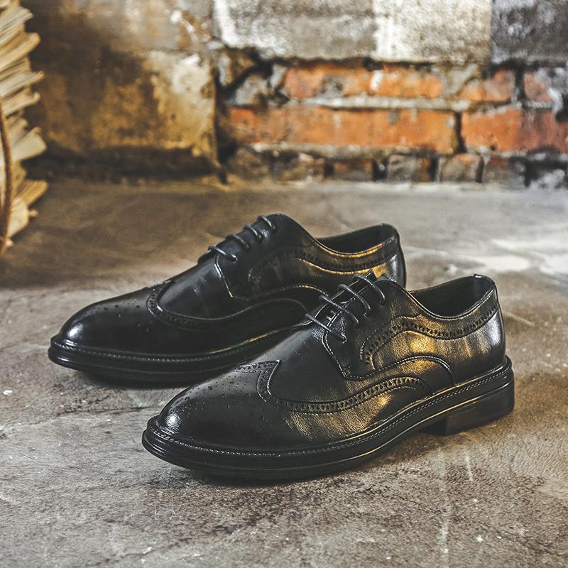 Summer Brock Men'S Shoes Korean British Leather Shoes Men'S Casual Business Dress Wedding Shoes 6151-J