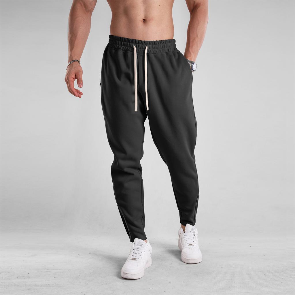 Spring and Autumn Long-sleeved Pants Men's Feet Zipper Drawstring Casual Sports Outdoor Trousers