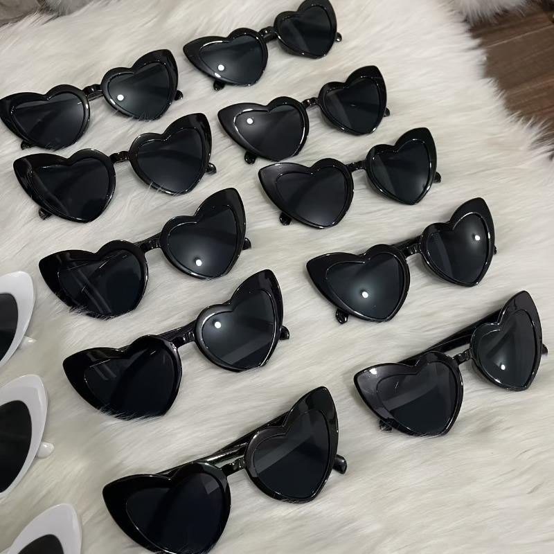 20pcs 10 Pairs of Black Heart Shaped Glasses+10 Pairs of White Heart Shaped Glasses Wedding Party  Bachelor Party