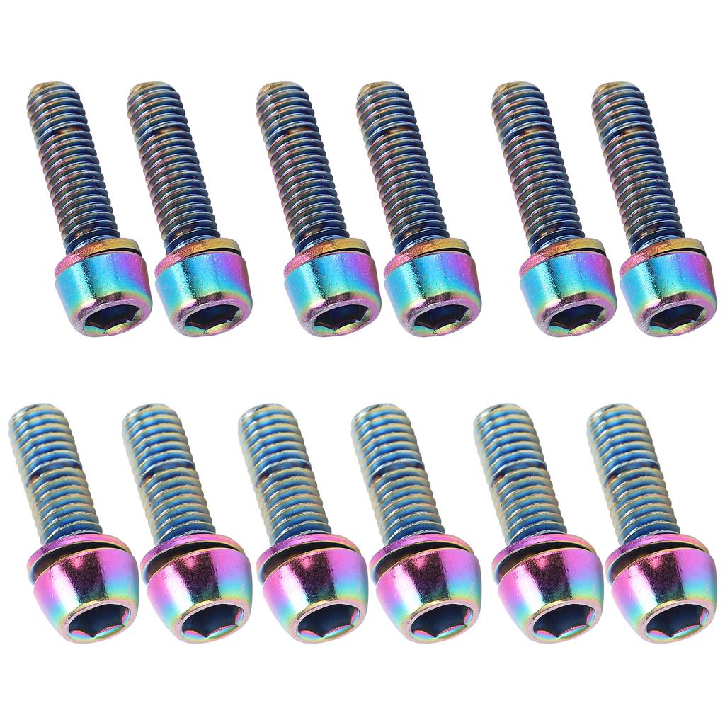 6Pcs/Set Stem Bolts M5x18mm Bicycle Handlebar Stem Screw With Washer MTB Road Bike Stem Riser Screw