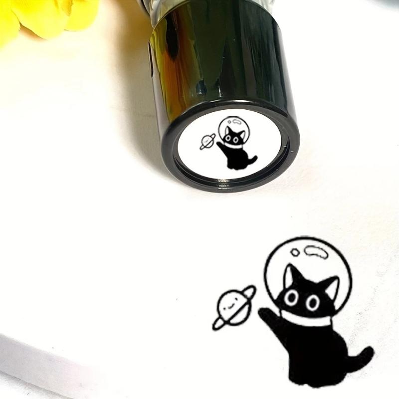 Cute Cartoon Black Kitten Stamp Lovely Shape Journal Stamps Diy Scrapbooking Decoration Collage Signets For Your Choice