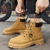 Mode Herren High Top Stiefel Mode Motorrad Knöchelstiefel Wasserdichte Lederstiefel für Herren Schnür-Plateau-Stiefel Große Größe Botas Hombre
