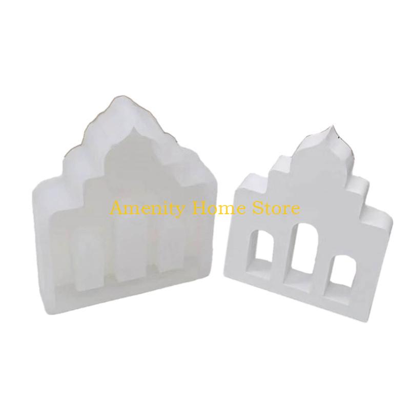 

F26C Mosque Shaped Resins Molds for Making Tealight Holder Decorations Holiday Gift Room Decorations Art Craft Project