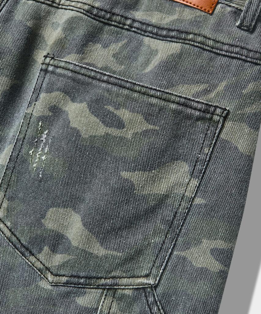 Dimiteulibeullaeg Bio-Washed Carpenter Bermuda Denim Pants_Camouflage