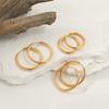Gold Plated Hoop Earrings for Women Titanium Steel Classic Round Design Hypoallergenic Perfect for Daily Wear Gifts 2.5/3cm