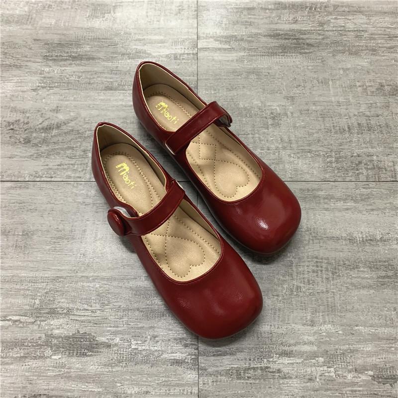 Fashion Flat Shoes for Women 2025 Spring and Autumn New Mary Jane Square Toe Women's Red Plus Size Women's Shoes 41-43 Zapatillas Mujer