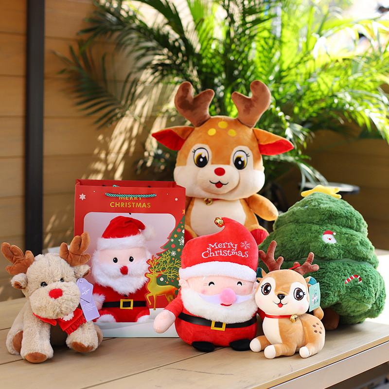 Elk Claus Santa Christmas Tree Plush Toy Cartoon Stuffed Doll Gift Decoration