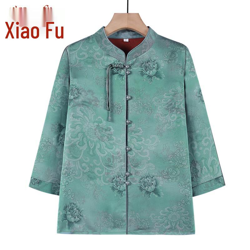 Xiaofu New Chinese Style Summer Blouse for Middle-Aged Women