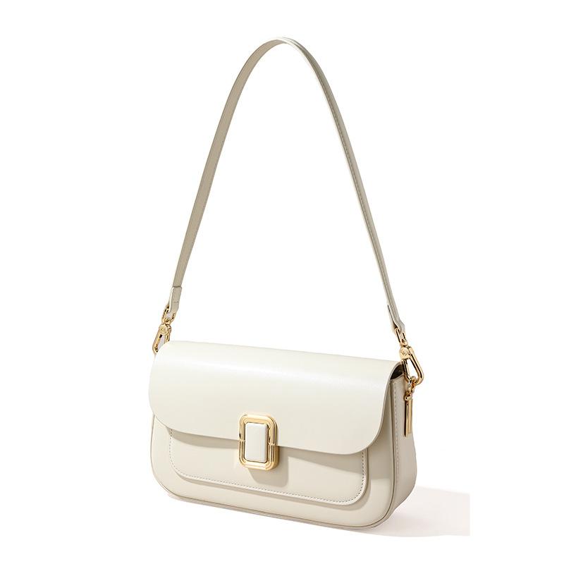 French Underarm Bag Genuine Leather Women's Bag Niche High-end Style Bag Single-shoulder Crossbody Small Square Bag