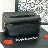 Vanity Bag  Pouch   Caviar Skin, Black, CC Logo, Gold-tone Hardware  Authenticated