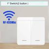Interrupteur d'éclairage intelligent sans fil 433Mhz RF 86 Interrupteur mural 1/2/3 Gang Interruptor Interrupteur d'éclairage intelligent Mini récepteur relais pour maison Lumière LED Lampe Ventilateur