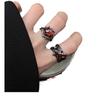 Unisex Dark Style Thorn Ruby Ring - Niche Design, High-End Adjustable Couple's Ring