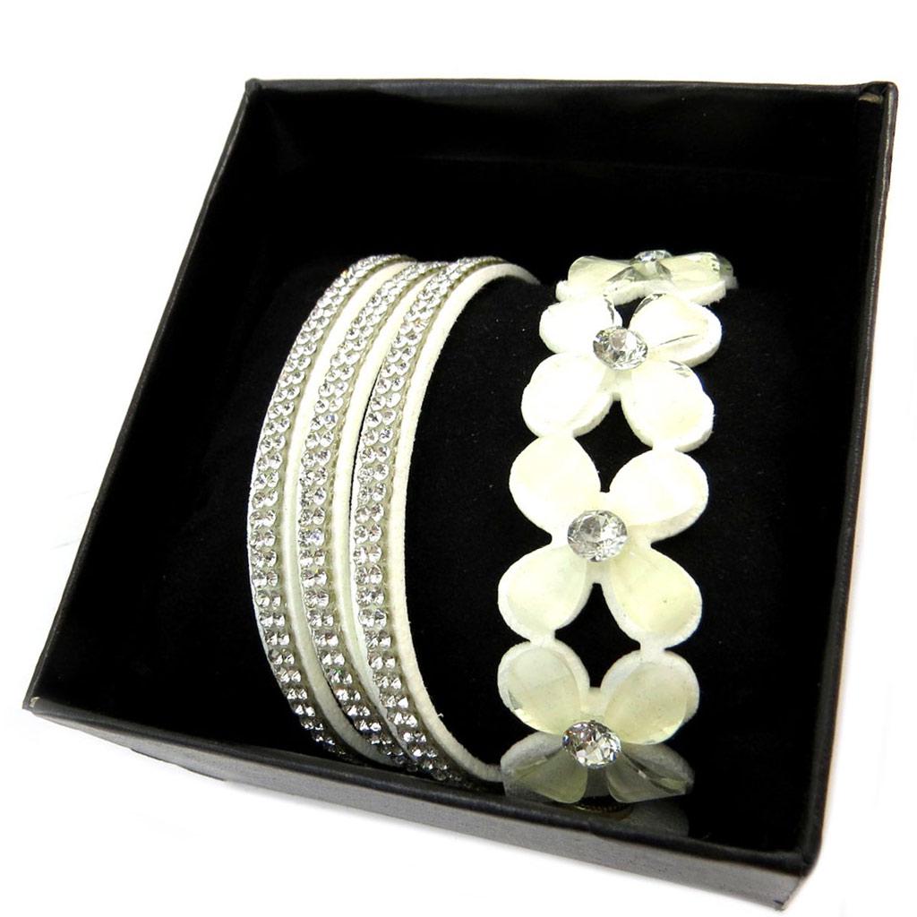 Les Trésors De Lily [P5366] - Brățară de designer „Sissi” alb-ivoriu (2 împletituri)