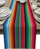 Strisce Colorate Messicane Runner da Tavola in Lino Runner per Comodino Decorazione Cucina Rustica Runner per Tavolo da Pranzo Decorazione Festa Messicana