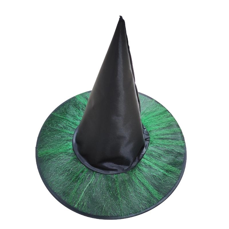 Cosplay Costume Witch Hat Mesh Wizard Hat for All Age Halloween Party Hat Role Play Witch Hat Cloche Hat Headwear