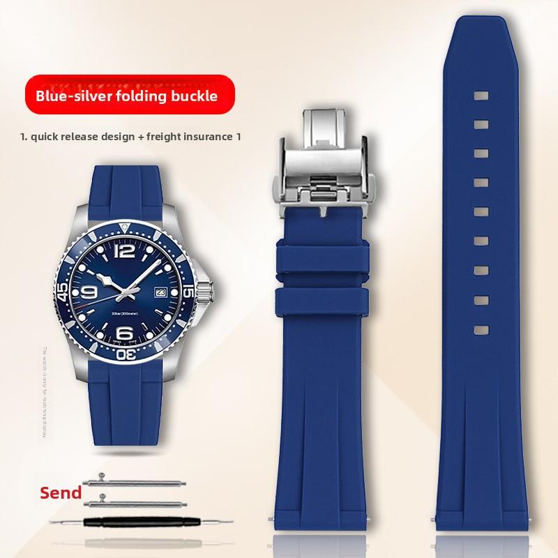 19/20/21/22mm Per Longines Conquest HydroConquest L3.781 642 742 782 Rilascio Rapido Cinturino in Gomma per Orologio Sportivo Subacquea Cinturino in Silicone