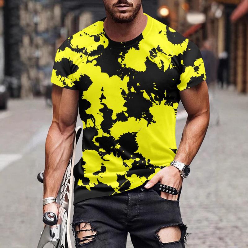 Summer T-shirt Minimalist Casual 3D Printed Men's Short Sleeved Sports T-shirt Top