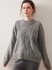 Women's Super Thick Cashmere Sweater: Round Neck, Soft, Fluffy, Loose Fit, Versatile Cable Knit for Autumn/Winter.