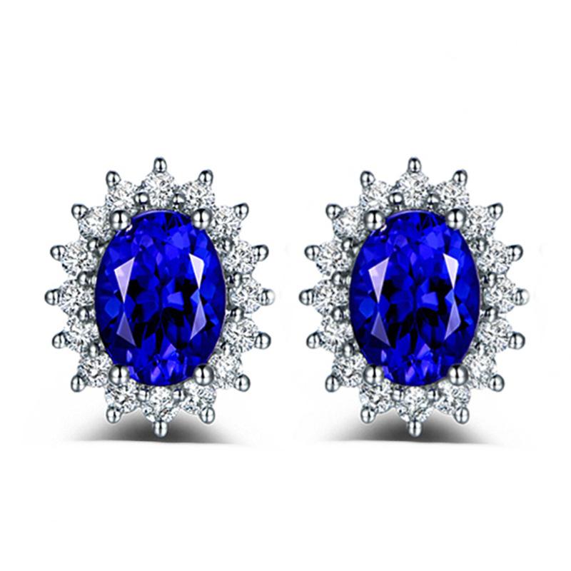 Orecchini Moda Lusso Girasole Caibao Incastonati di Diamanti