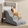 Feandrea Haustiertreppe, 3-stufige Hundetreppe, rutschfest, hochdicht, wasserdicht, abnehmbarer Bezug, mit Griffen, Hundetreppe (PPS003G01)