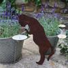Rustic Rusty Metal Cat Garden Statue | Classic Outdoor Yard Decor | Durable Freestanding Lawn Ornament | Earth-Tone Finish